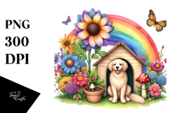 Colorful Dog House Illustration with Rainbow | Sublimation | Product Image 1