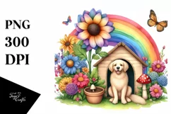 Colorful Dog House Illustration with Rainbow | Sublimation | Product Image 3