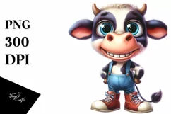 Funny Baby Cow with Shoes Clipart Product Image 3