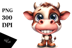 Contemptuous Baby Cow with Big Eyes, Transparent PNG Product Image 1