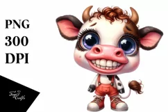 Funny Baby Cow with Shoes Clipart Product Image 1