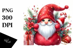 Christmas Gnomes with Santa Hat, Transparent PNG Product Image 3