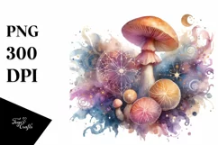 mushroom watercolor splash PNG Product Image 1