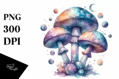 mushroom watercolor splash PNG Product Image 1