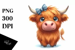 Funny Expressive Highland Cow PNG Product Image 1