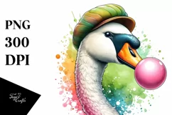 Quirky Swan Wearing Hat | Clipart Product Image 1