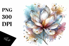 Shiny Magnolia with Golden Insertions | Clipart Product Image 3