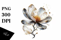 Shiny Magnolia Made of Material | Clipart Product Image 1
