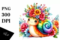 Cute Watercolor Snail Flower Crown Product Image 1