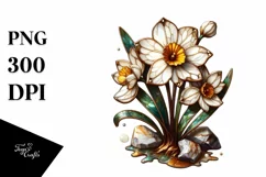 Detailed Wooden Stained Narcissus Splash Product Image 1