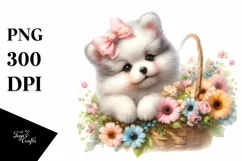 Cute Baby Dog with Flowers in Style Product Image 3