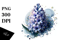 Abstract Hyacinth with Glossy Finish, Artistic PNG Product Image 1