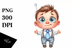 Funny Baby with Tie | Watercolor Clipart Product Image 3