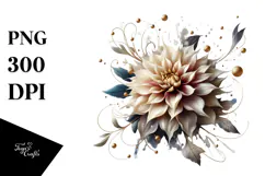 Abstract Shiny Dahlia PNG Product Image 1