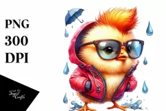 Excited Posing Baby Chicken PNG Product Image 3