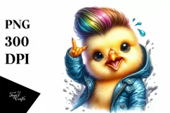 Excited Posing Baby Chicken PNG Product Image 3