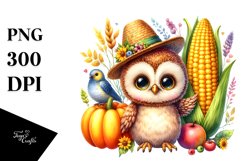 Baby Owl Corn Fun Sublimation Clipart Product Image 3