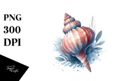 Sea Schell Watercolor Sublimation Clipart Product Image 1