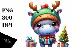 Enthusiastic Watercolor Hippo PNG Product Image 3