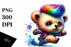 Cute Baby Bear Running PNG Product Image 1