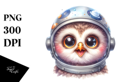 Cute Baby Owl with Singer Look PNG Product Image 1