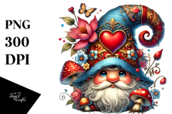 Detailed Gnome with Heart Sign PNG Product Image 1