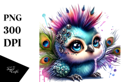 Cute Energetic Peacock PNG Product Image 1