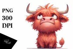 highland cow portrait, Transparent PNG Product Image 1