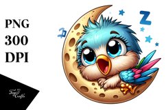 Enthusiastic Wren Napping on Moon Product Image 3