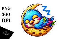 Enthusiastic Wren Napping on Moon Product Image 1