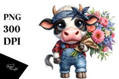 Funny Cow Bouquet Clipart Product Image 1