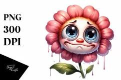 Funny Baby Face Flower PNG Product Image 1