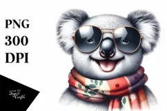 Detailed Scarf-Sunglasses Koala Clipart Product Image 1