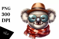 Detailed Scarf-Sunglasses Koala Clipart Product Image 1