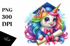 Baby Unicorn with Diploma PNG Product Image 3