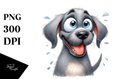 Cute Cartoon Great Dane with Big Eyes PNG Product Image 1