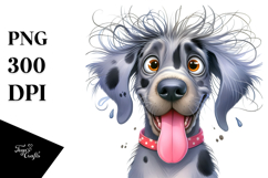 Cute Cartoon Great Dane with Big Eyes PNG Product Image 1