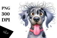 Cute Cartoon Great Dane with Big Eyes PNG Product Image 1