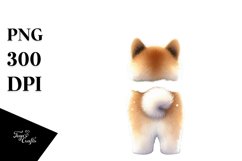 a Cute Akita with Christmass Decorations PNG Product Image 1