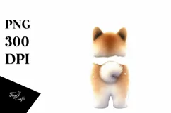 a Cute Akita with Christmass Decorations PNG Product Image 1