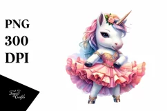 Baby Unicorn in Tango Dancer Costume PNG Product Image 3