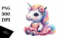Baby Unicorn in Tango Dancer Costume PNG Product Image 3