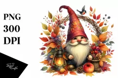 Vibrant Autumn Gnome PNG Product Image 3