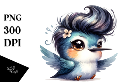 Energetic Baby Hummingbird with Big Eyes PNG Product Image 1