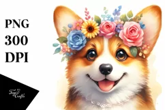 Colorful Pembroke Welsh Corgi Drawing | Sublimation Clipart Product Image 3