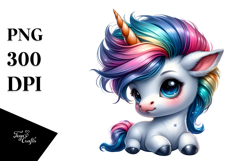 Cute Baby Unicorn in Style PNG Product Image 1