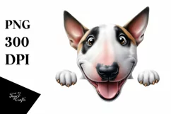 Cute Crazy Bull Terrier | Watercolor Funny Product Image 1