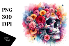 Floral Skull Dust PNG Product Image 1