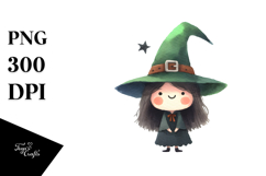 Witch Illustration, Watercolor PNG Product Image 1