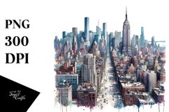 Watercolor Manhattan | Sublimation Clipart Product Image 1